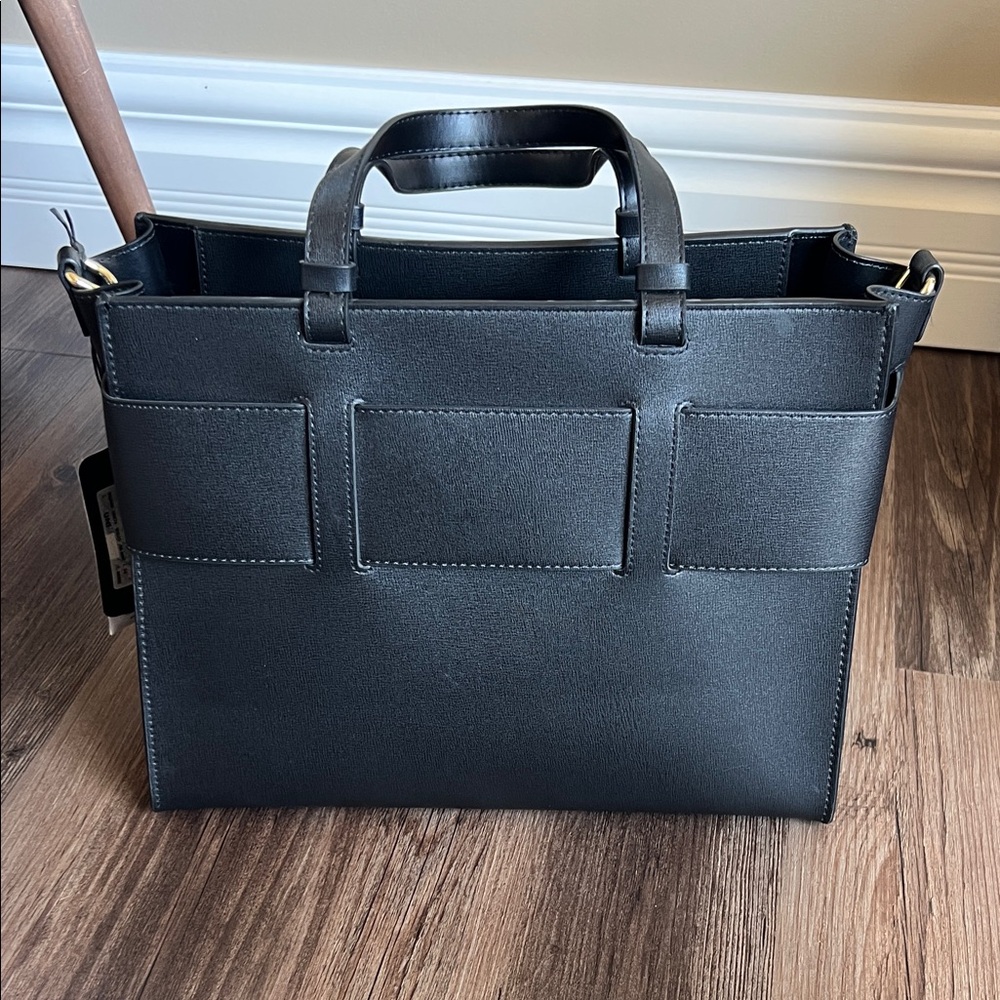 Emporio Armani Black Leather Tote with Tag - Picture 4 of 5